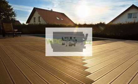 WPC terasa Star - teak a palisandr